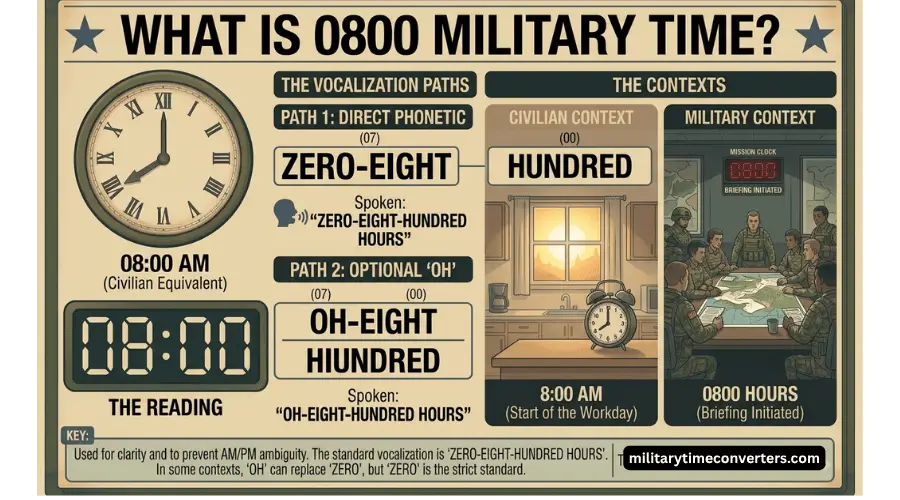 0800 Military Time What is 800 AM in the 24-Hour Clock