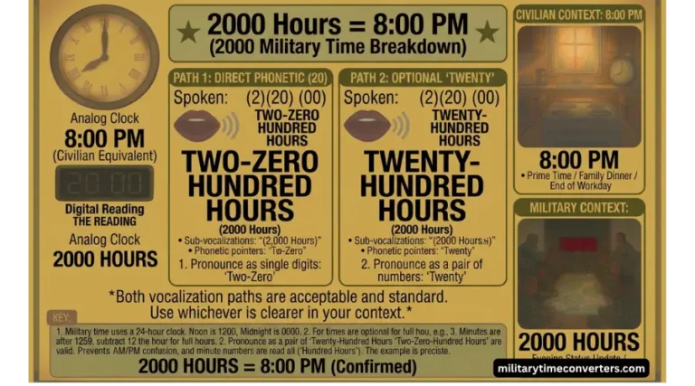 2000 Hours = 800 PM (2000 Military Time Breakdown)