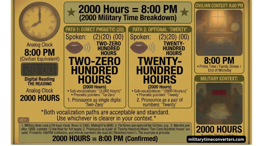 2000 Hours = 800 PM (2000 Military Time Breakdown)