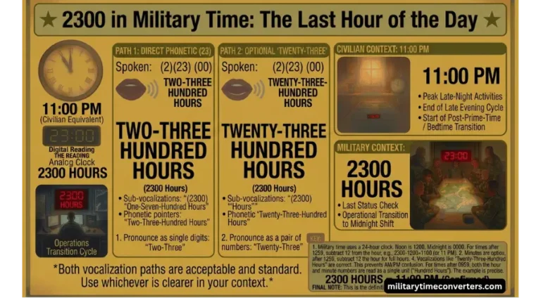 2300 Military Time The Last Hour of the Day