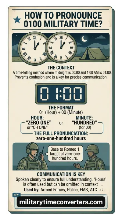 How to Pronounce 0100 Military Time