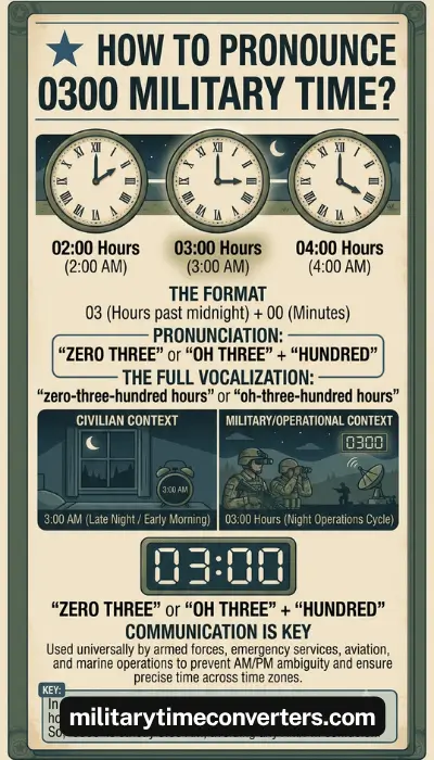 How to Pronounce 0300 Military Time