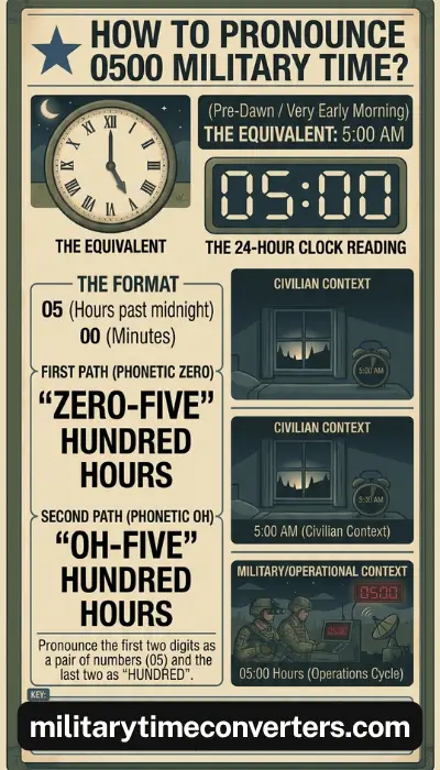 How to Pronounce 0500 Military Time?