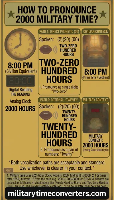 2000 Hours = 800 PM (2000 Military Time Breakdown)