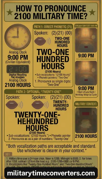 How to Pronounce 2100 Military Time