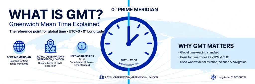 What is GMT Greenwich Mean Time explained infographic